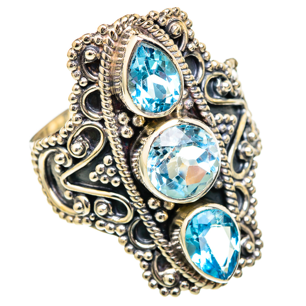 Blue Topaz Rings handcrafted by Ana Silver Co - RING102773 - Photo 2