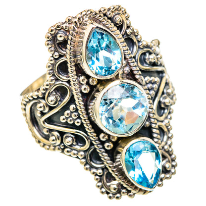 Blue Topaz Rings handcrafted by Ana Silver Co - RING102773 - Photo 2