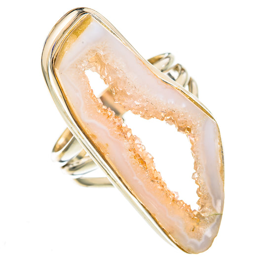 White Geode Slice Rings handcrafted by Ana Silver Co - RING102798