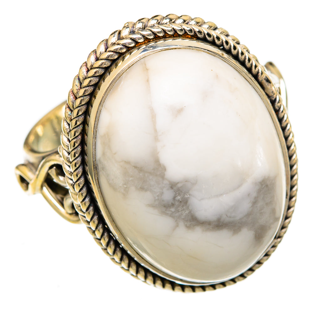 Howlite Rings handcrafted by Ana Silver Co - RING102799 - Photo 2