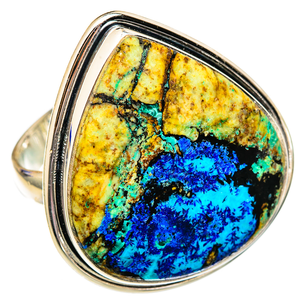 Azurite Malachite Rings handcrafted by Ana Silver Co - RING102801
