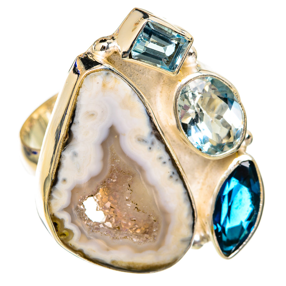 White Geode Slice Rings handcrafted by Ana Silver Co - RING102810 - Photo 2