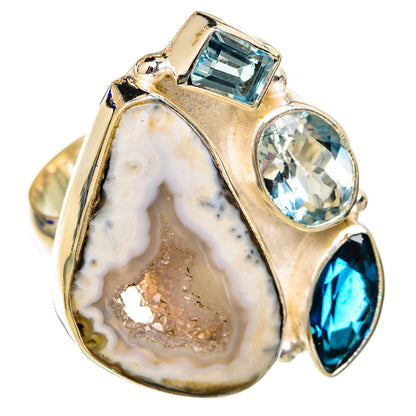 White Geode Slice Rings handcrafted by Ana Silver Co - RING102810 - Photo 2