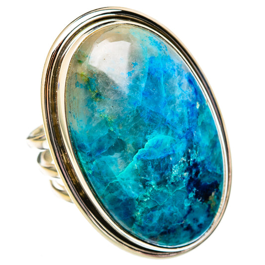 Chrysocolla In Quartz Rings handcrafted by Ana Silver Co - RING102812