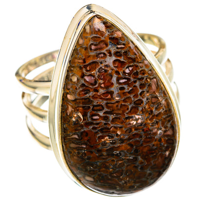 Dinosaur Bone Rings handcrafted by Ana Silver Co - RING102821 - Photo 2