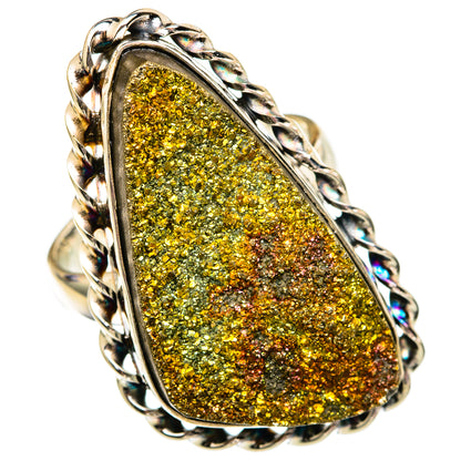 Spectro Pyrite Druzy Rings handcrafted by Ana Silver Co - RING102838 - Photo 2