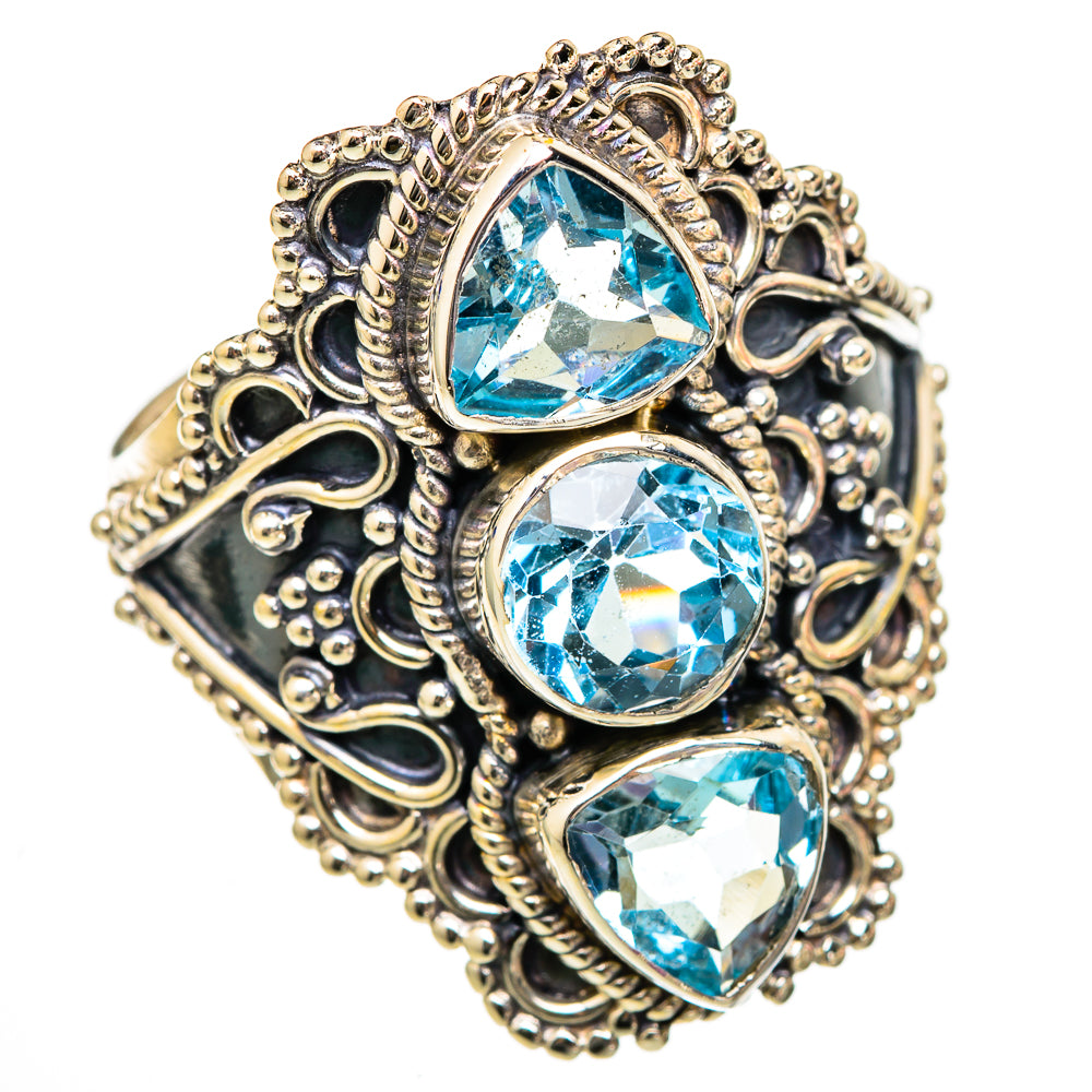 Blue Topaz Rings handcrafted by Ana Silver Co - RING102847 - Photo 2