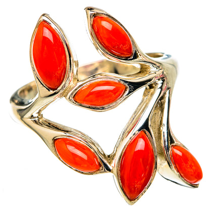 Mediterranean Red Coral Rings handcrafted by Ana Silver Co - RING102878 - Photo 2