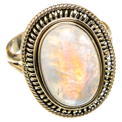 Rainbow Moonstone Rings handcrafted by Ana Silver Co - RING102887