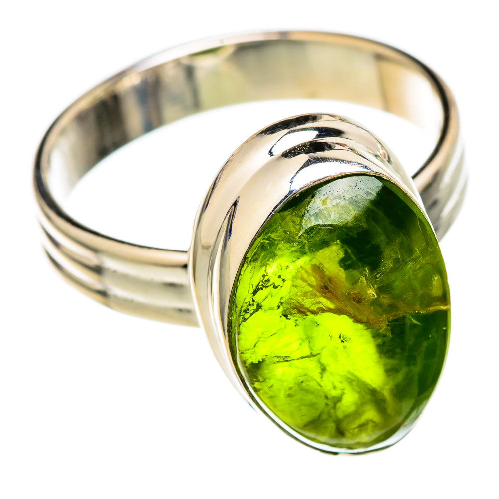 Green Tourmaline Rings handcrafted by Ana Silver Co - RING102895