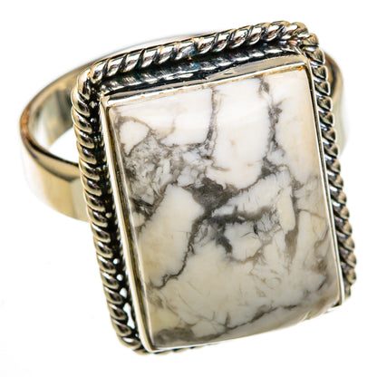 Howlite Rings handcrafted by Ana Silver Co - RING102909 - Photo 2