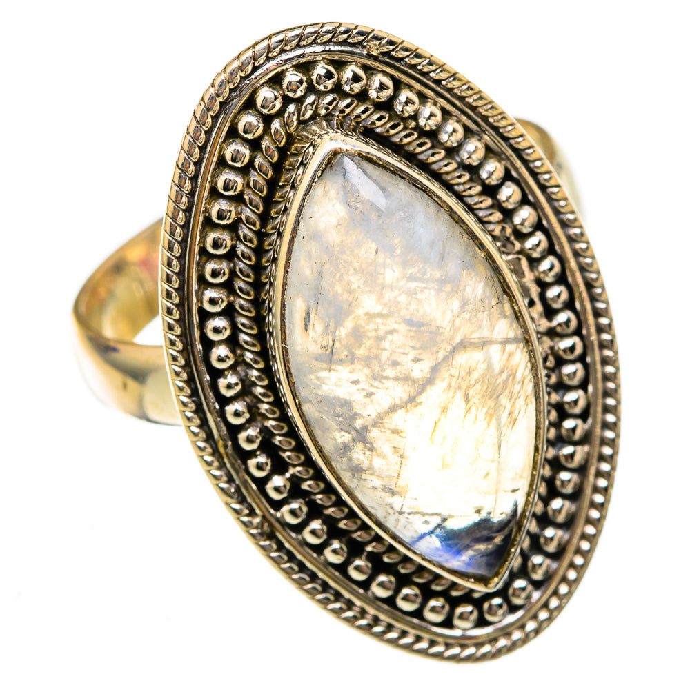 Rainbow Moonstone Rings handcrafted by Ana Silver Co - RING102910 - Photo 2