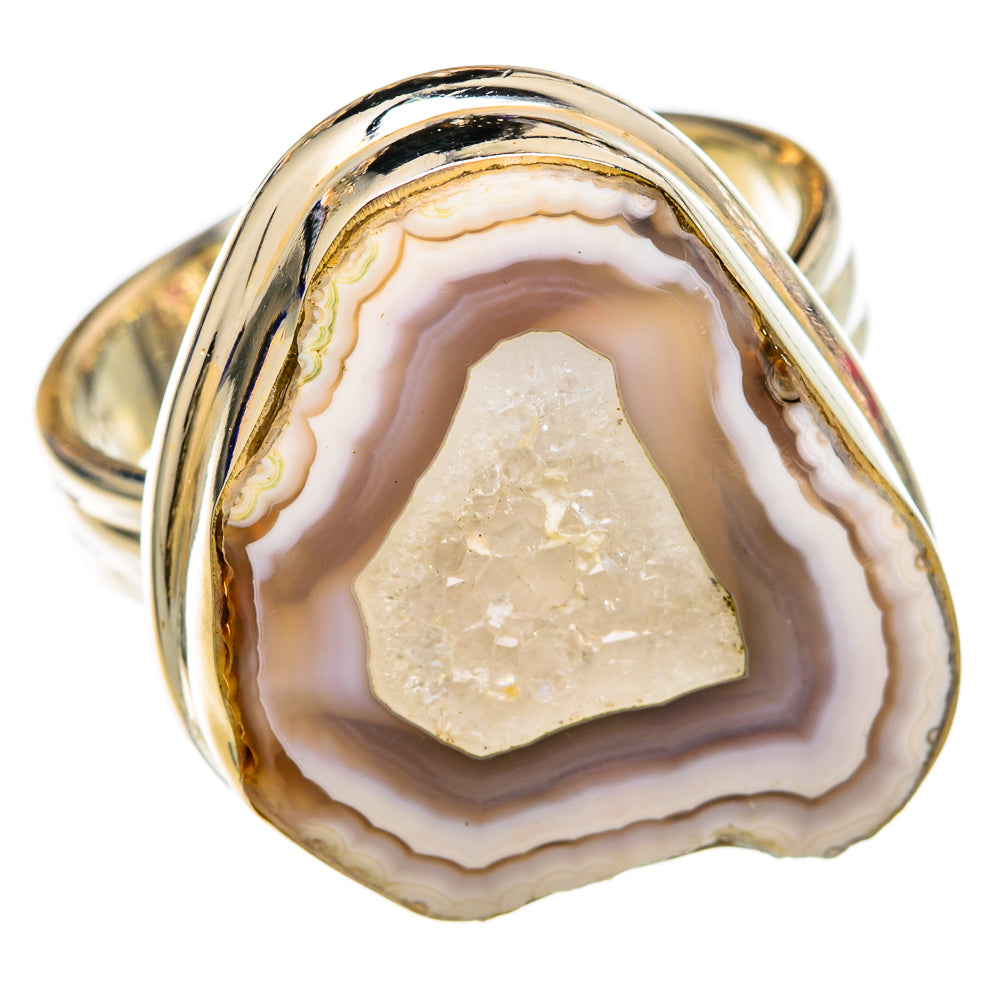 White Geode Slice Rings handcrafted by Ana Silver Co - RING102911 - Photo 2
