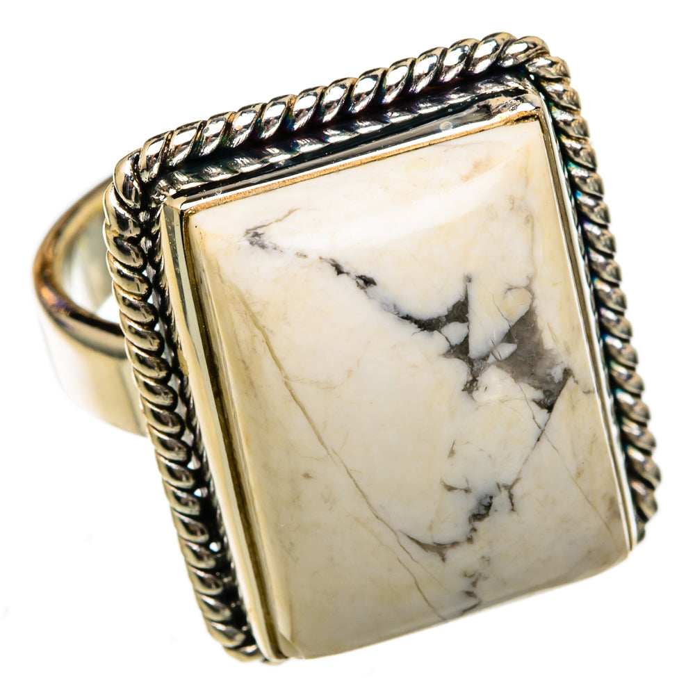 Howlite Rings handcrafted by Ana Silver Co - RING102932 - Photo 2