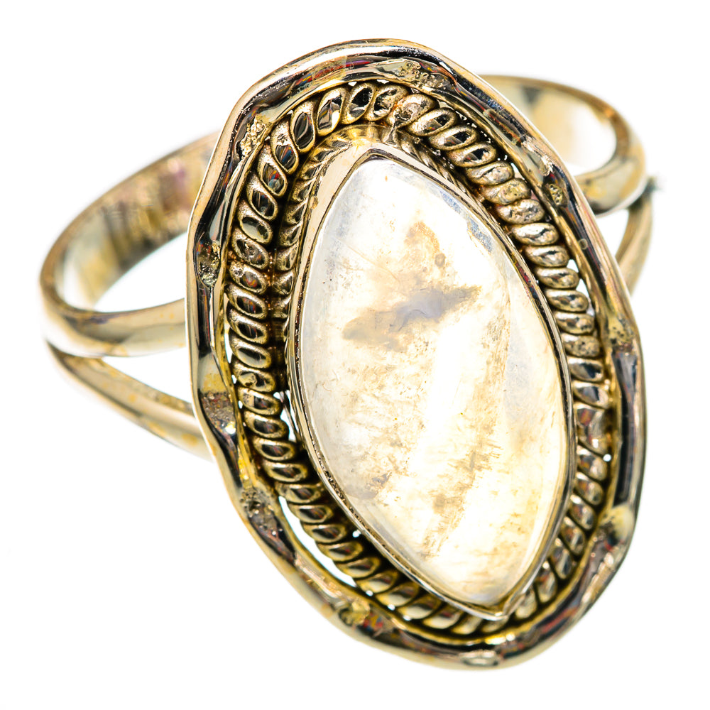 Rainbow Moonstone Rings handcrafted by Ana Silver Co - RING102933 - Photo 2