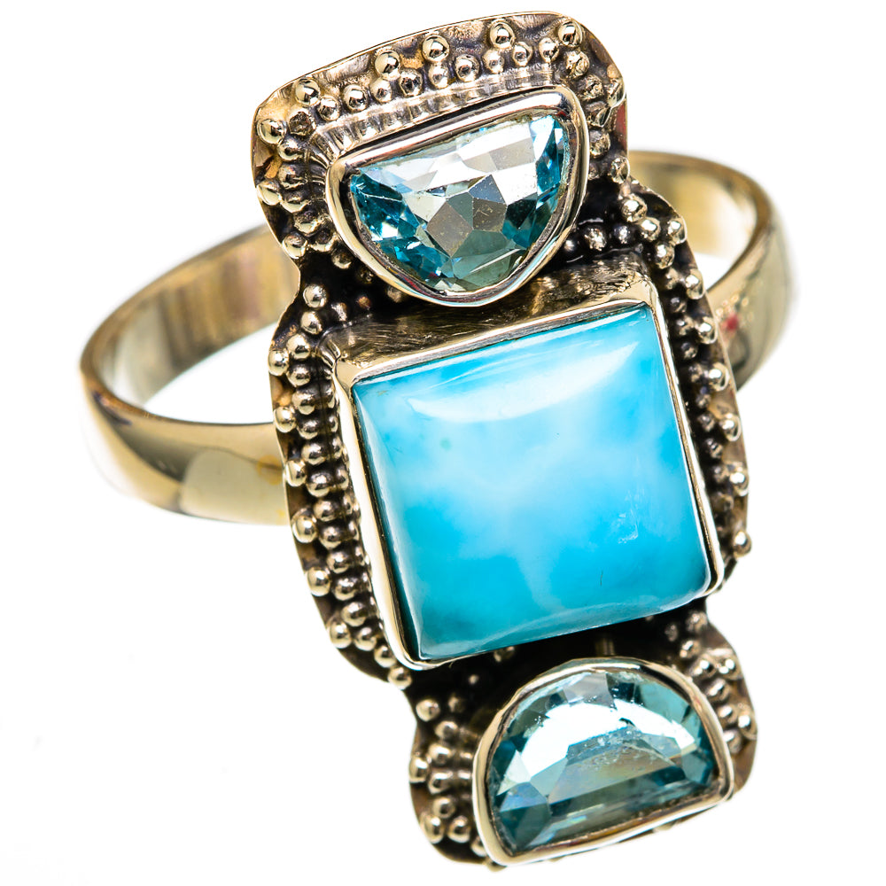Larimar Rings handcrafted by Ana Silver Co - RING102941
