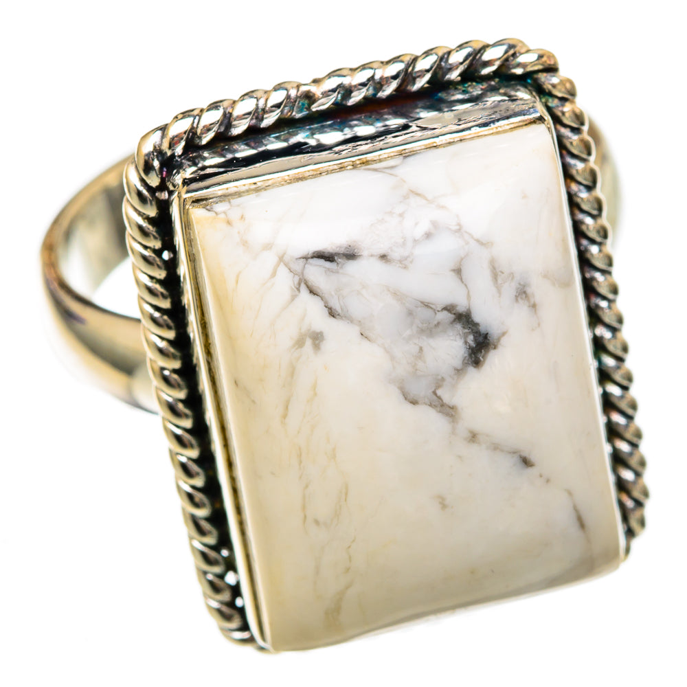 Howlite Rings handcrafted by Ana Silver Co - RING102954 - Photo 2