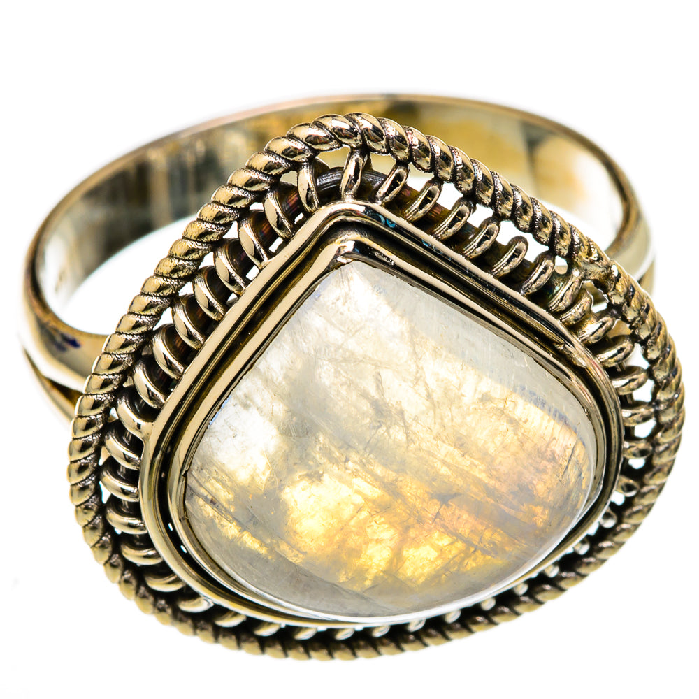 Rainbow Moonstone Rings handcrafted by Ana Silver Co - RING102956 - Photo 2