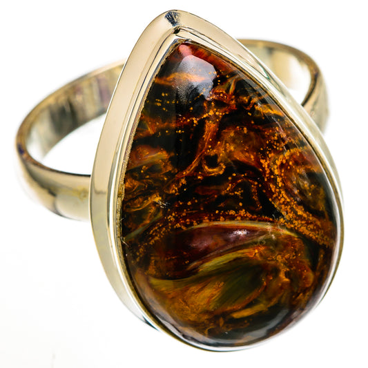 Golden Pietersite Rings handcrafted by Ana Silver Co - RING102966 - Photo 2