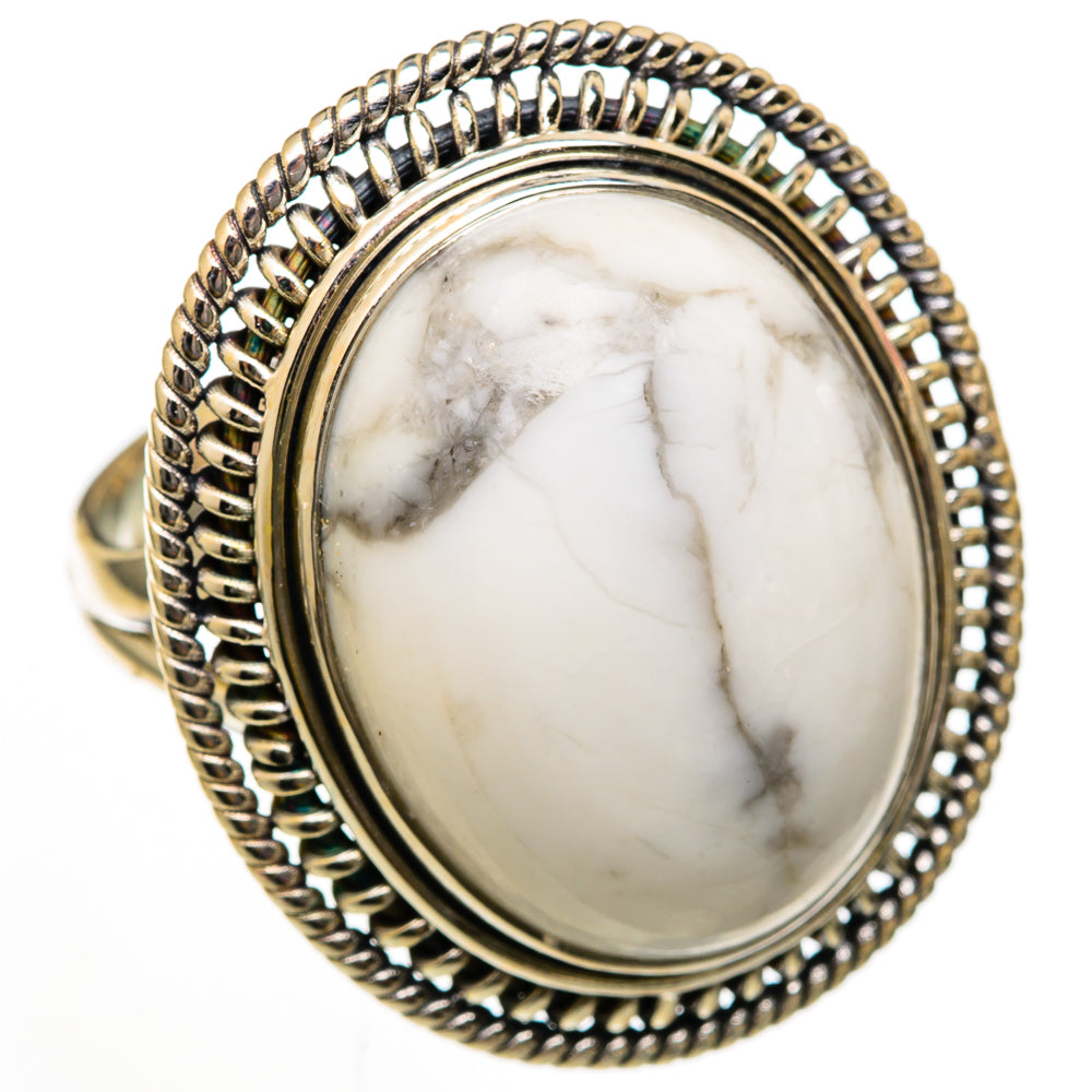 Howlite Rings handcrafted by Ana Silver Co - RING102989 - Photo 2