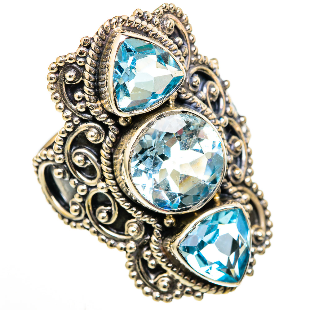 Blue Topaz Rings handcrafted by Ana Silver Co - RING103003 - Photo 2