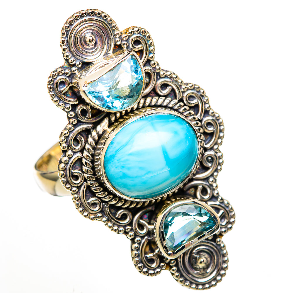 Larimar Rings handcrafted by Ana Silver Co - RING103004 - Photo 2