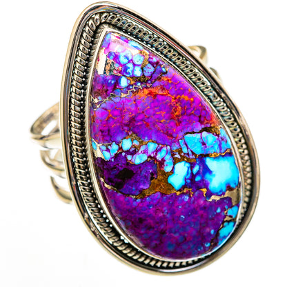 Purple Copper Turquoise Rings handcrafted by Ana Silver Co - RING103033