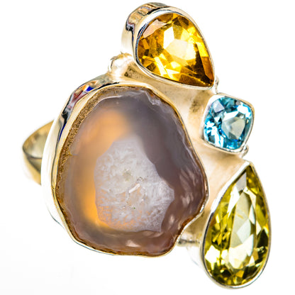 White Geode Slice Rings handcrafted by Ana Silver Co - RING103044