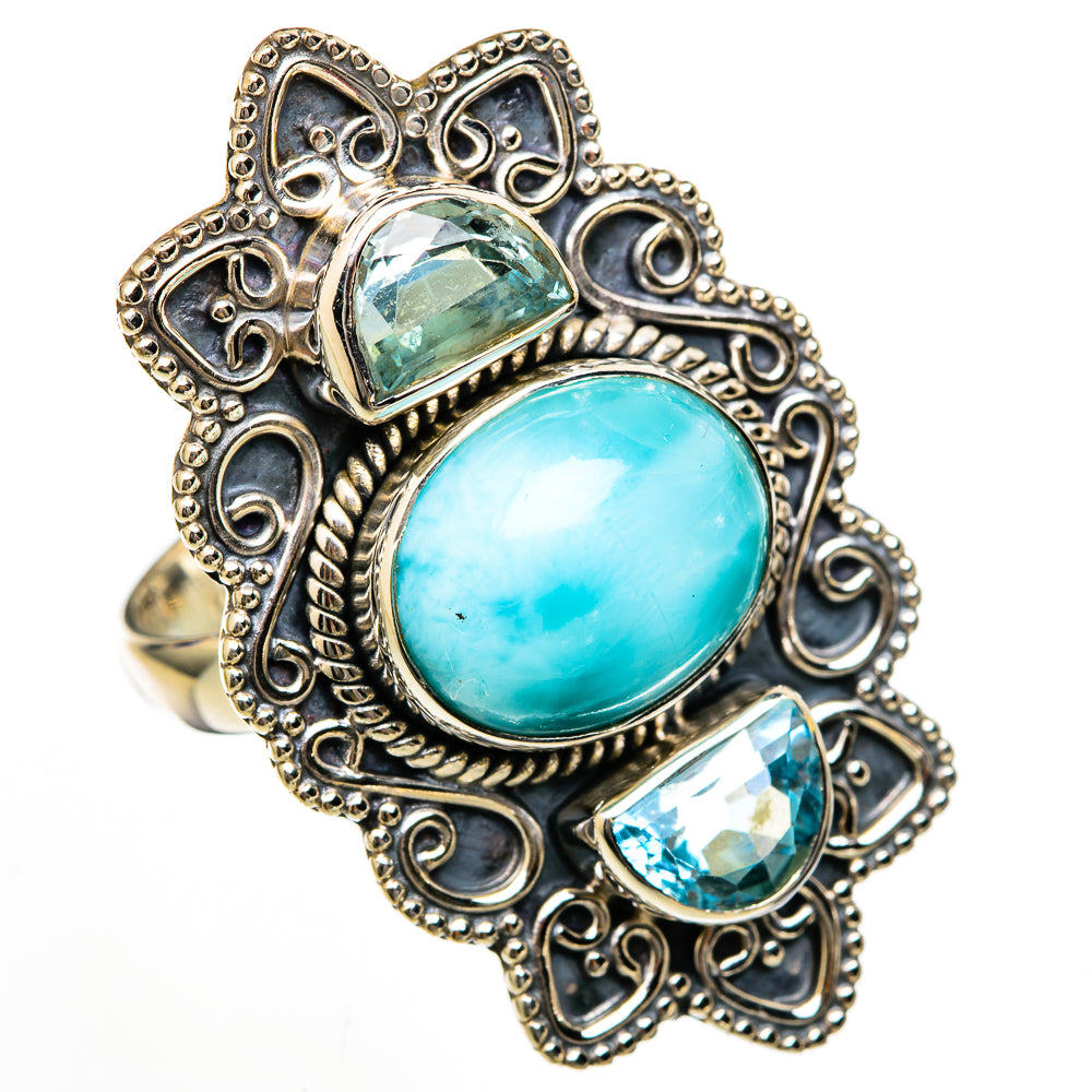 Larimar Rings handcrafted by Ana Silver Co - RING103056 - Photo 2