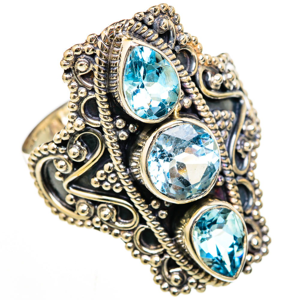 Blue Topaz Rings handcrafted by Ana Silver Co - RING103057