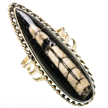 Orthoceras Fossil Rings handcrafted by Ana Silver Co - RING103088 - Photo 2