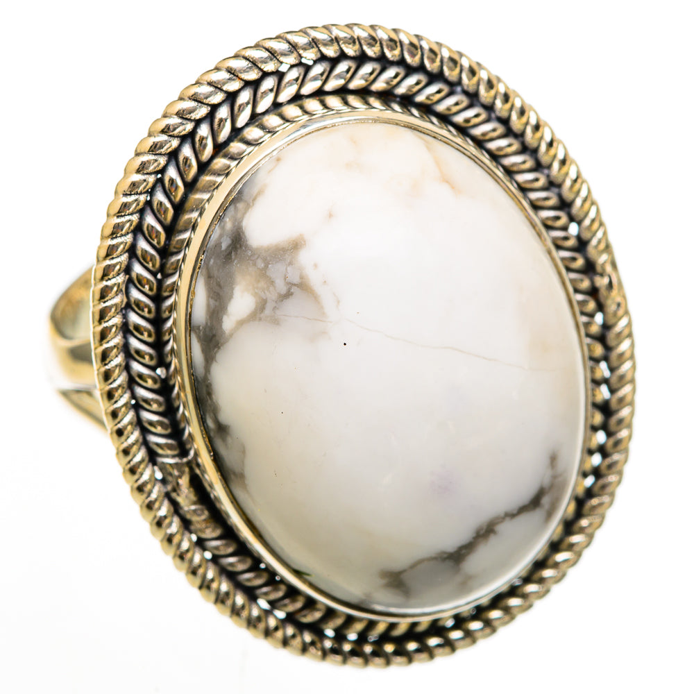 Howlite Rings handcrafted by Ana Silver Co - RING103092 - Photo 2