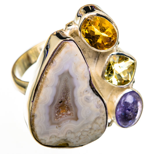 White Geode Slice Rings handcrafted by Ana Silver Co - RING103100