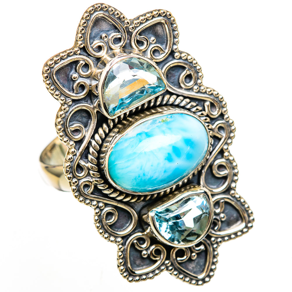 Larimar Rings handcrafted by Ana Silver Co - RING103109 - Photo 2