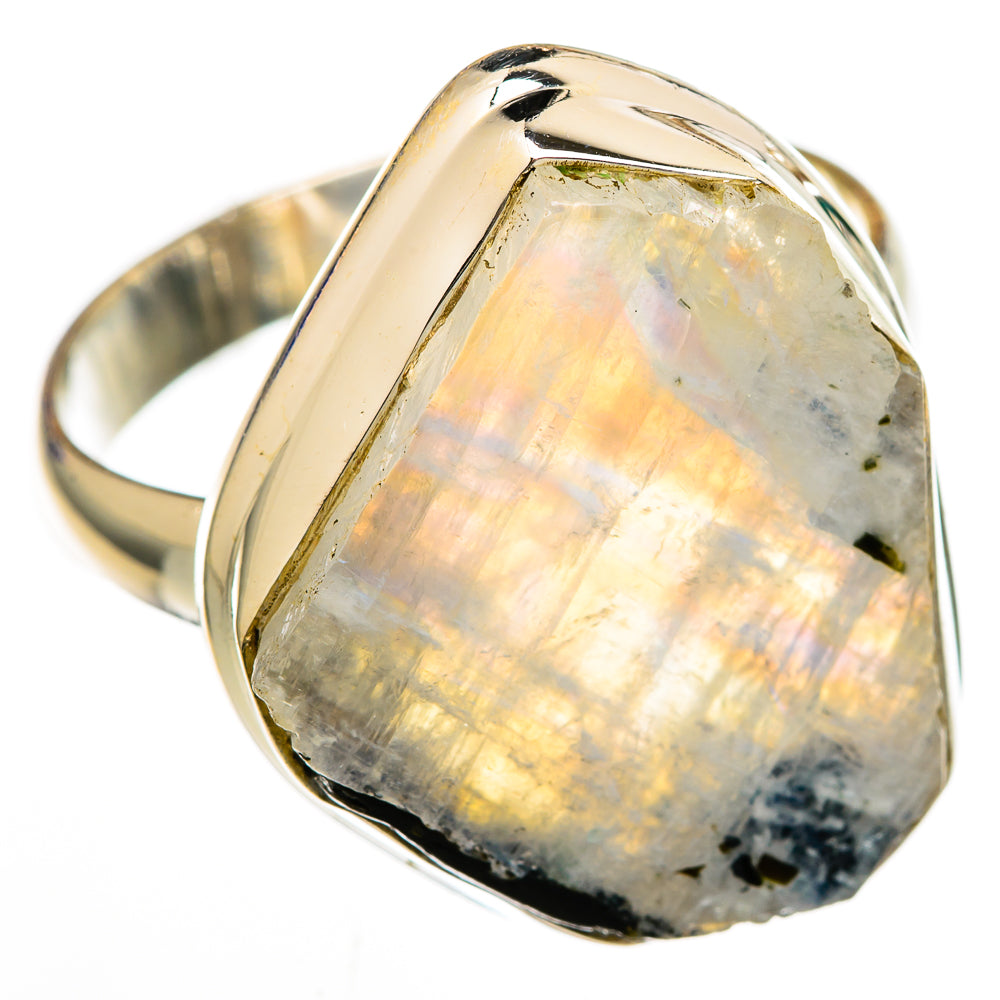 Rainbow Moonstone Rings handcrafted by Ana Silver Co - RING103145