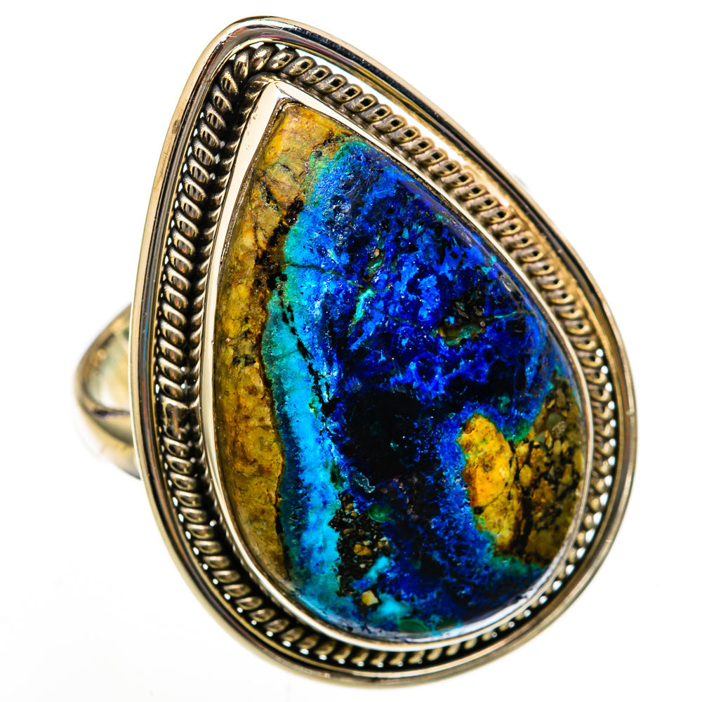 Azurite Malachite Rings handcrafted by Ana Silver Co - RING103154