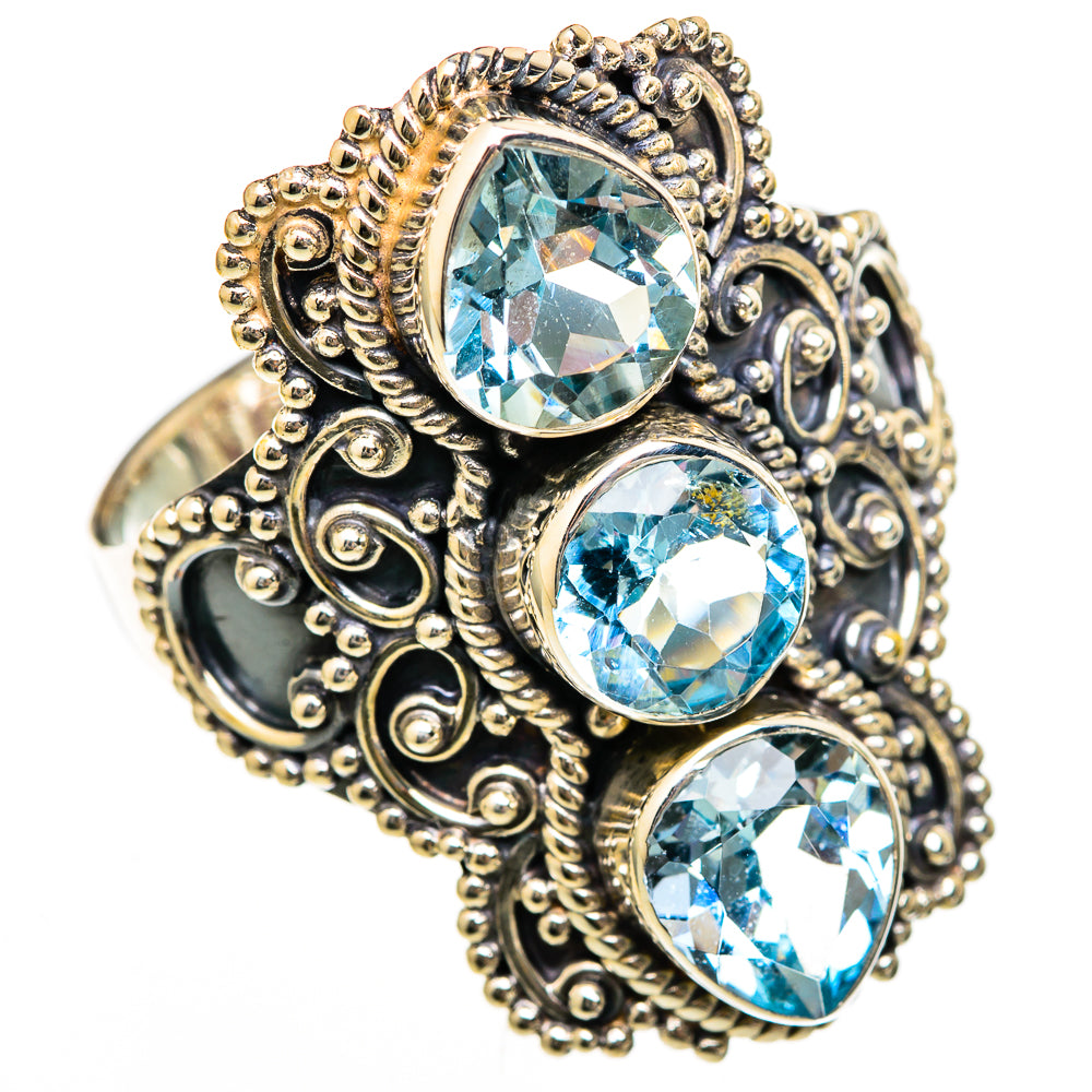 Blue Topaz Rings handcrafted by Ana Silver Co - RING103157