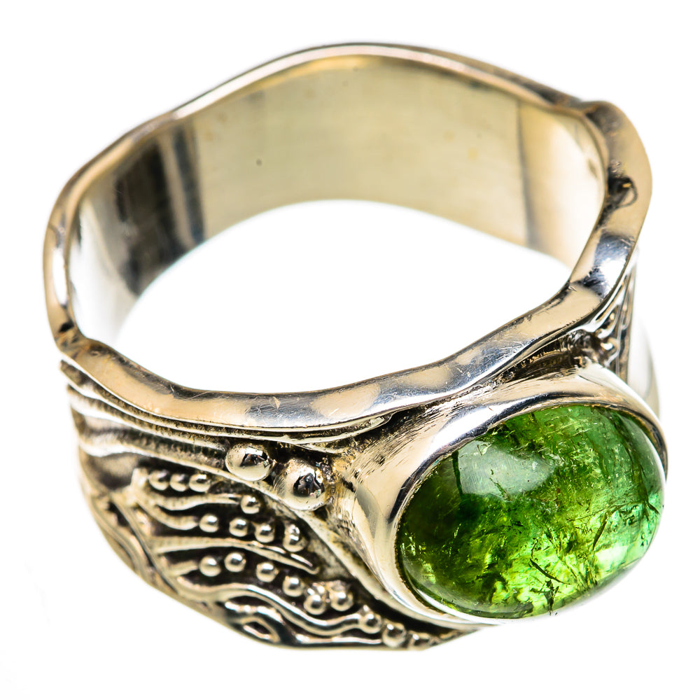 Green Tourmaline Rings handcrafted by Ana Silver Co - RING103176
