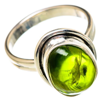 Green Tourmaline Rings handcrafted by Ana Silver Co - RING103177