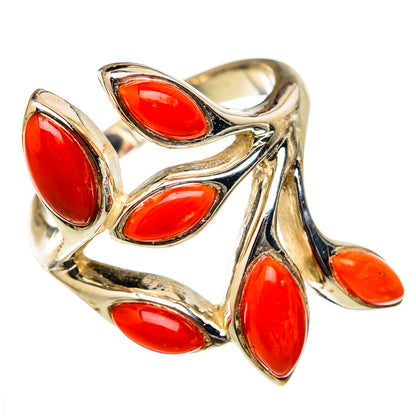 Mediterranean Red Coral Rings handcrafted by Ana Silver Co - RING103184 - Photo 2