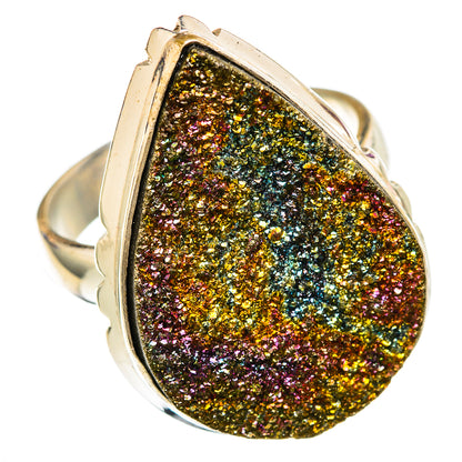 Spectro Pyrite Druzy Rings handcrafted by Ana Silver Co - RING103187 - Photo 2