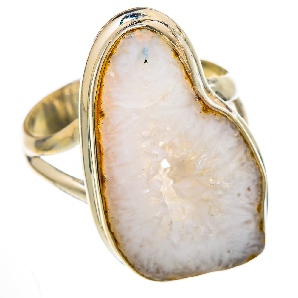 White Geode Slice Rings handcrafted by Ana Silver Co - RING103189