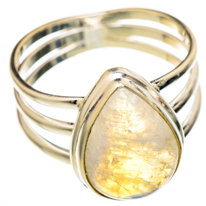 Rainbow Moonstone Rings handcrafted by Ana Silver Co - RING103190