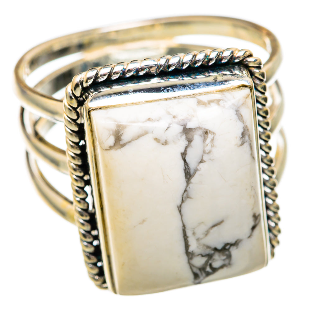 Howlite Rings handcrafted by Ana Silver Co - RING103191 - Photo 2