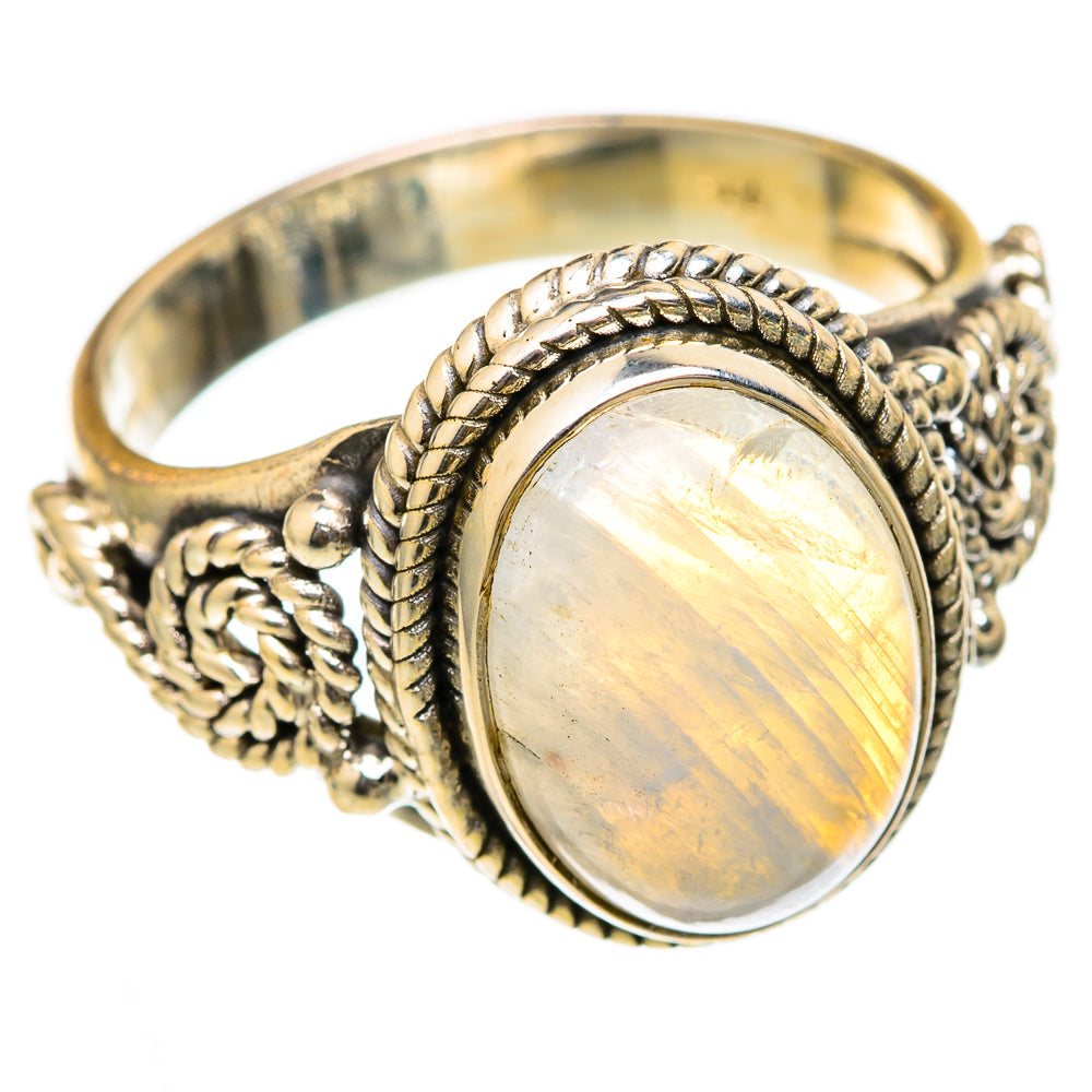 Rainbow Moonstone Rings handcrafted by Ana Silver Co - RING103192 - Photo 2