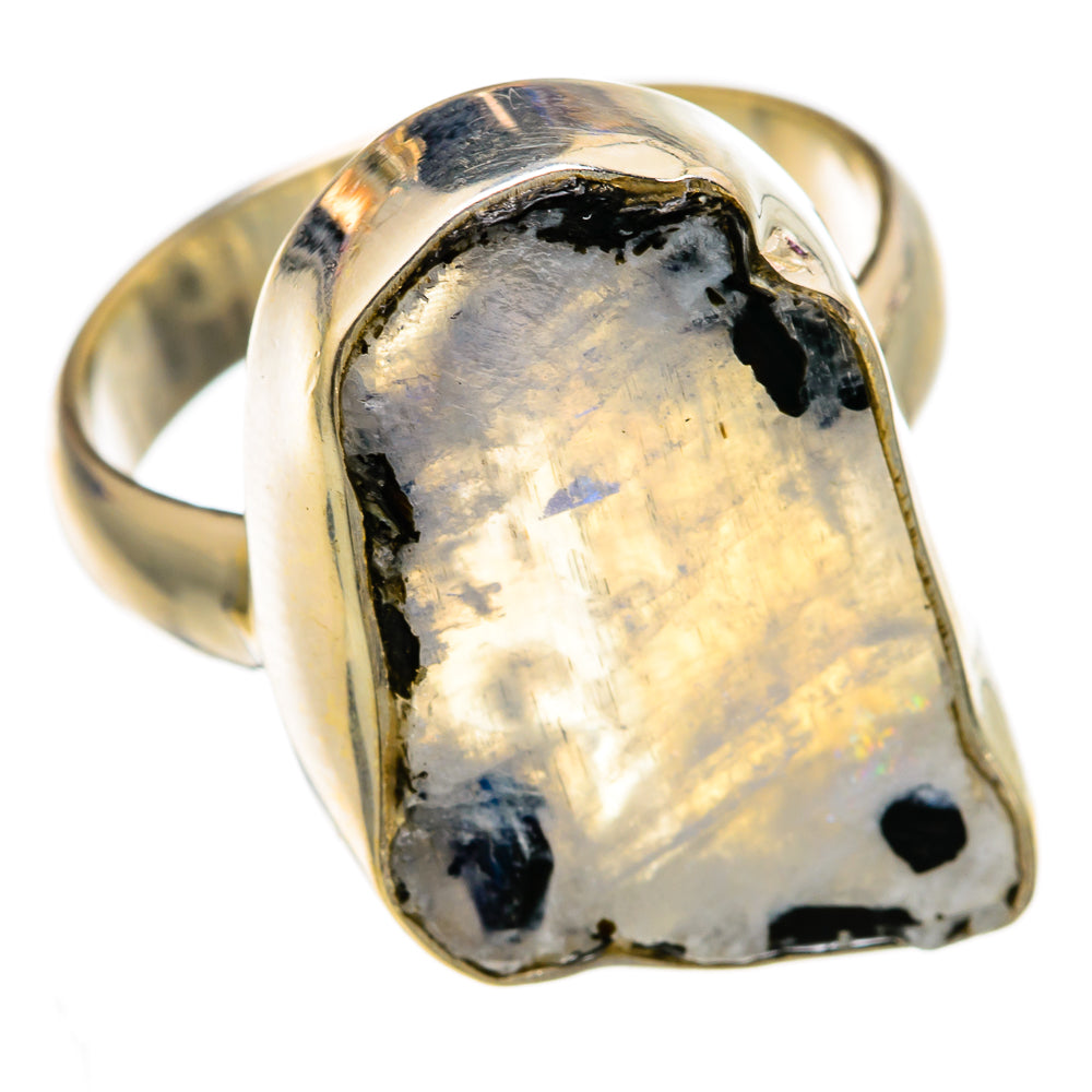 Rainbow Moonstone Rings handcrafted by Ana Silver Co - RING103193