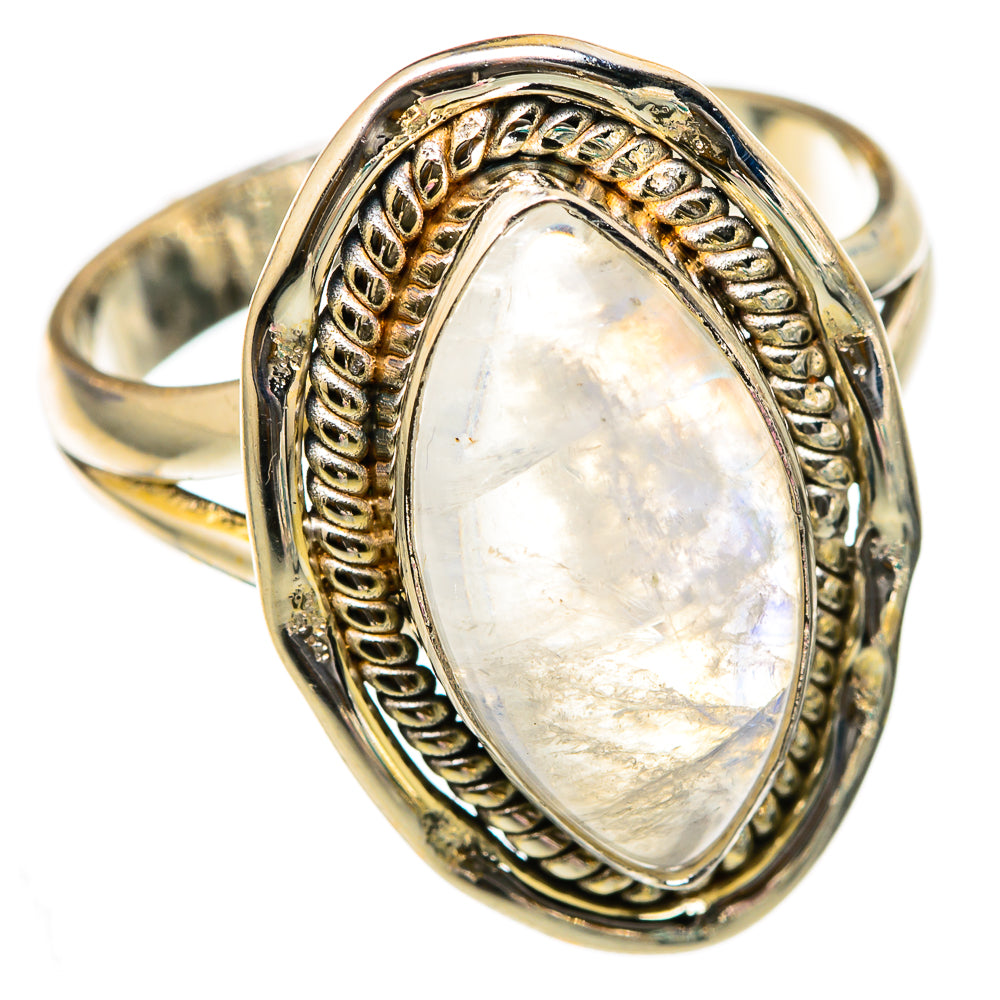 Rainbow Moonstone Rings handcrafted by Ana Silver Co - RING103216 - Photo 2