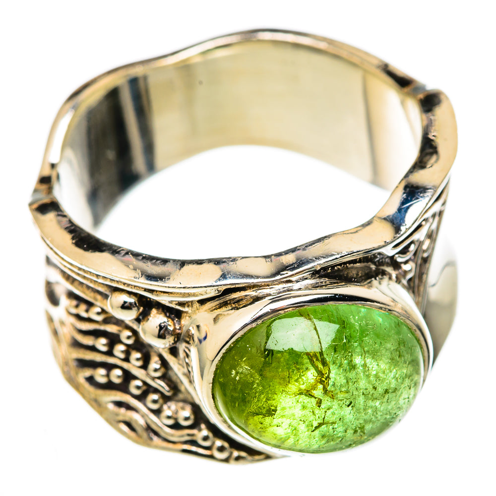 Green Tourmaline Rings handcrafted by Ana Silver Co - RING103226 - Photo 2