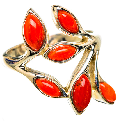 Mediterranean Red Coral Rings handcrafted by Ana Silver Co - RING103233 - Photo 2