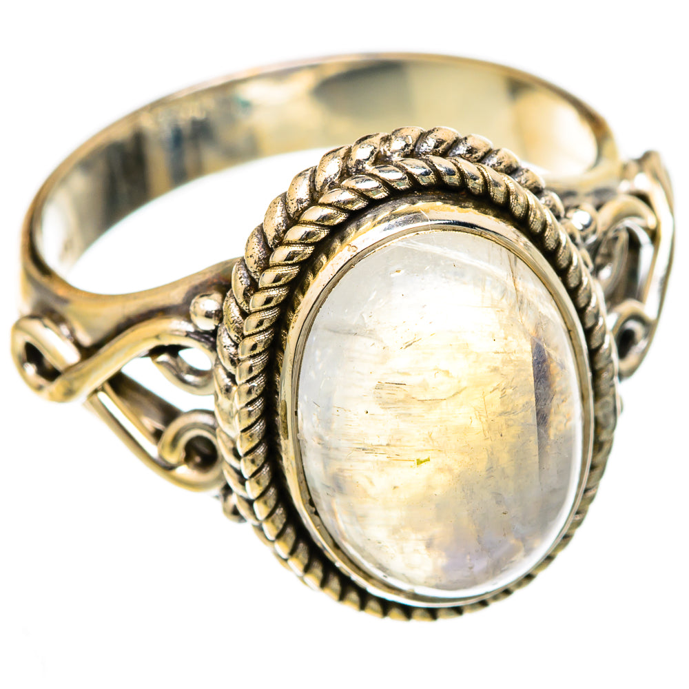 Rainbow Moonstone Rings handcrafted by Ana Silver Co - RING103237